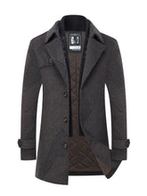 Men’s Elegant Wool Blend Trench Coat with Detachable Scarf by Snagg A Coat