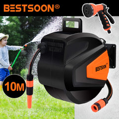 Retractable Garden Hose Reel with Auto Rewind by Snagg A Garden Hose