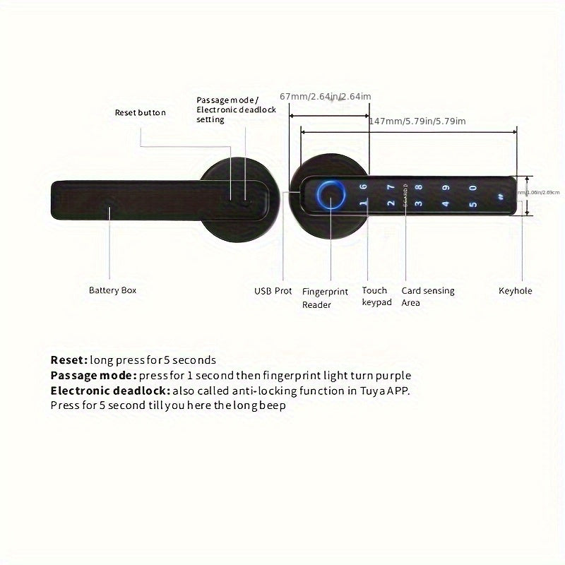 5 in 1 Smart Fingerprint Door Lock by Snagg A Smart Door Lock