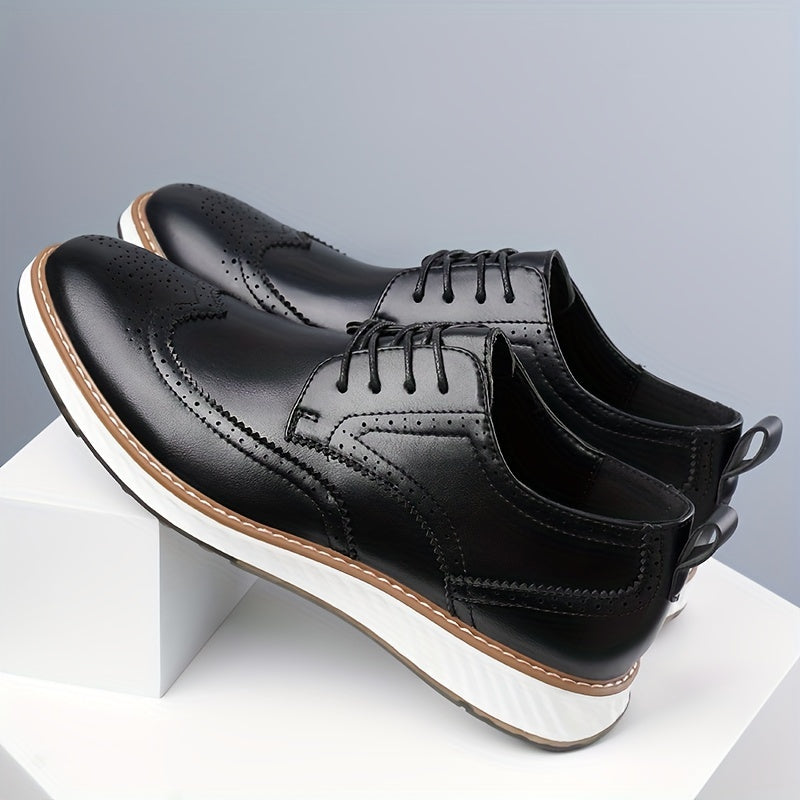 Men’s Business Casual Shoes – Pointed Toe PU Leather Lace-Ups by Snagg A Shoes