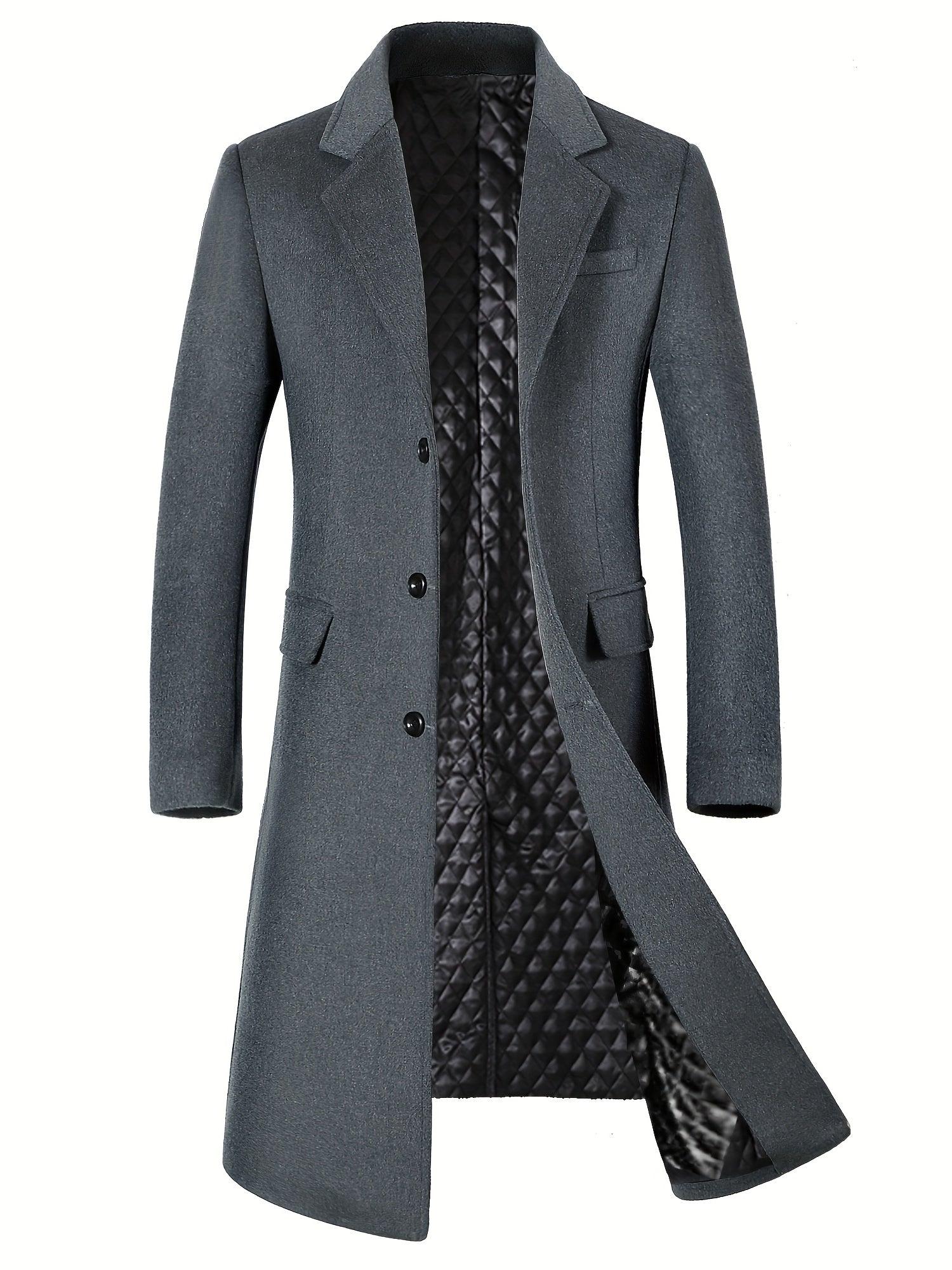 Stylish Wool Blend Men’s Retro Long Coat by Snagg A Coat