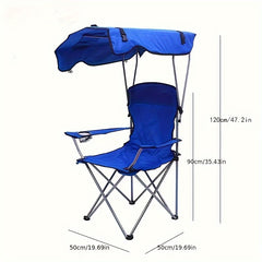 Heavy-Duty Portable Folding Chair with Canopy Shade by Snagg A Chair