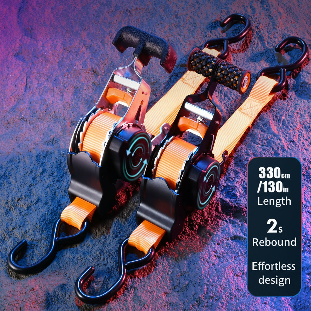 Heavy Duty Retractable Cargo Straps by Snagg A Ratchet Strap