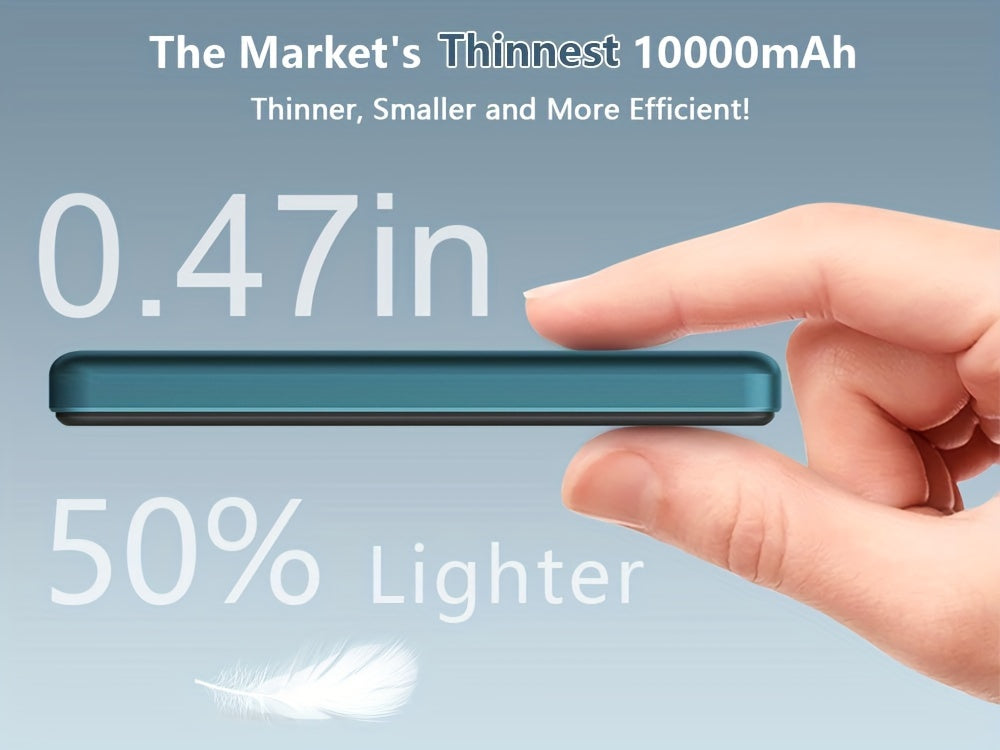 10000 MAh Slim Wireless Power Bank Compatible For IPhone Series by Snagg A Power Bank