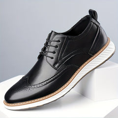 Men’s Business Casual Shoes – Pointed Toe PU Leather Lace-Ups by Snagg A Shoes