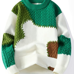 Men’s Color-Block Cable Knit Sweater by Snagg A Sweater