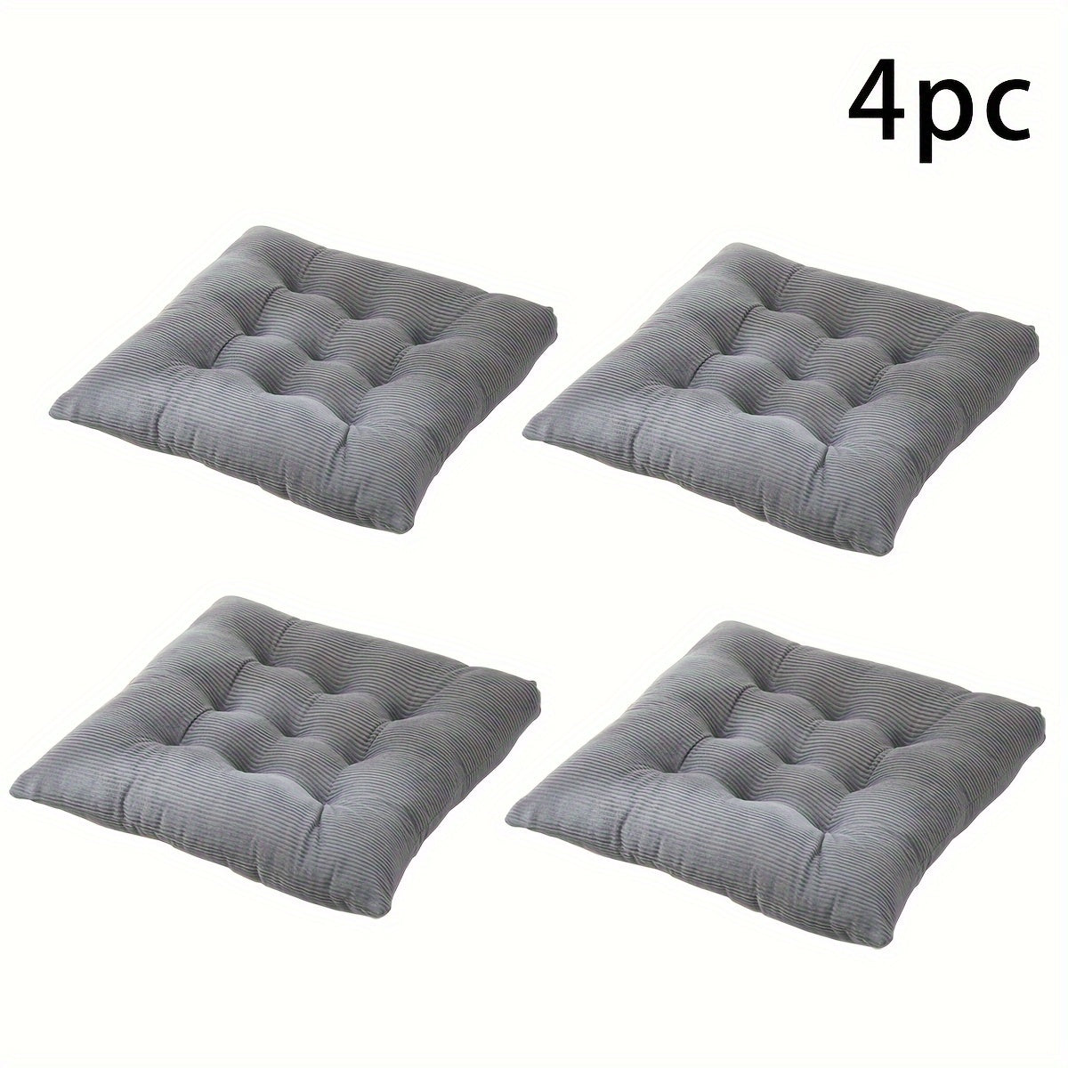 Classic Washable Polyester Chair Pads with Ties – 4 Pack by Snagg A Cushion