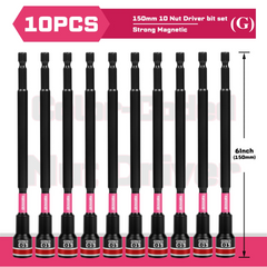 Impact Nut Driver Set – 6” Long Metric Nut Setters 8/10/13mm with Portable Storage Case