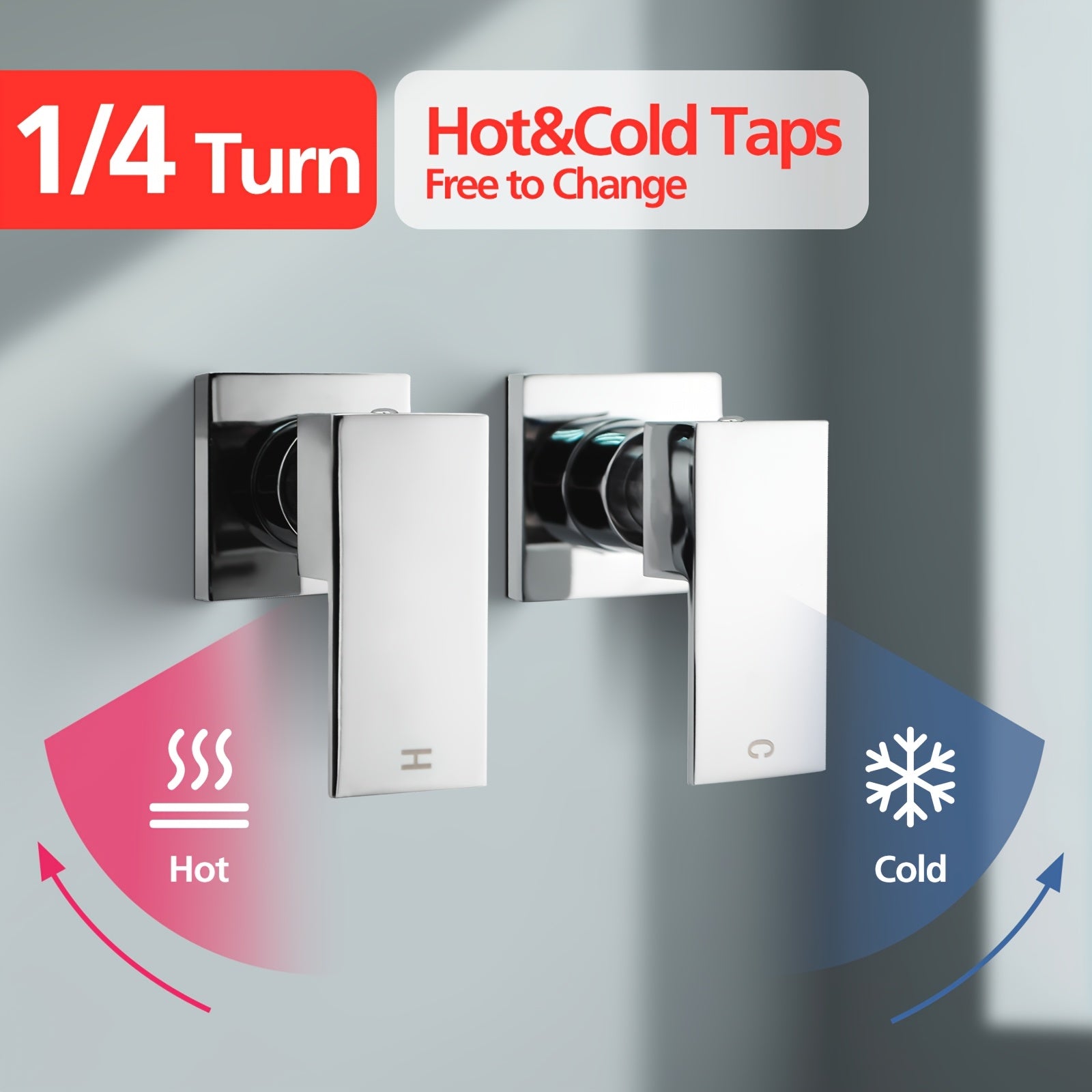 Wall Mounted Twin Shower Taps – Hot & Cold Mixer by Snagg A Tap