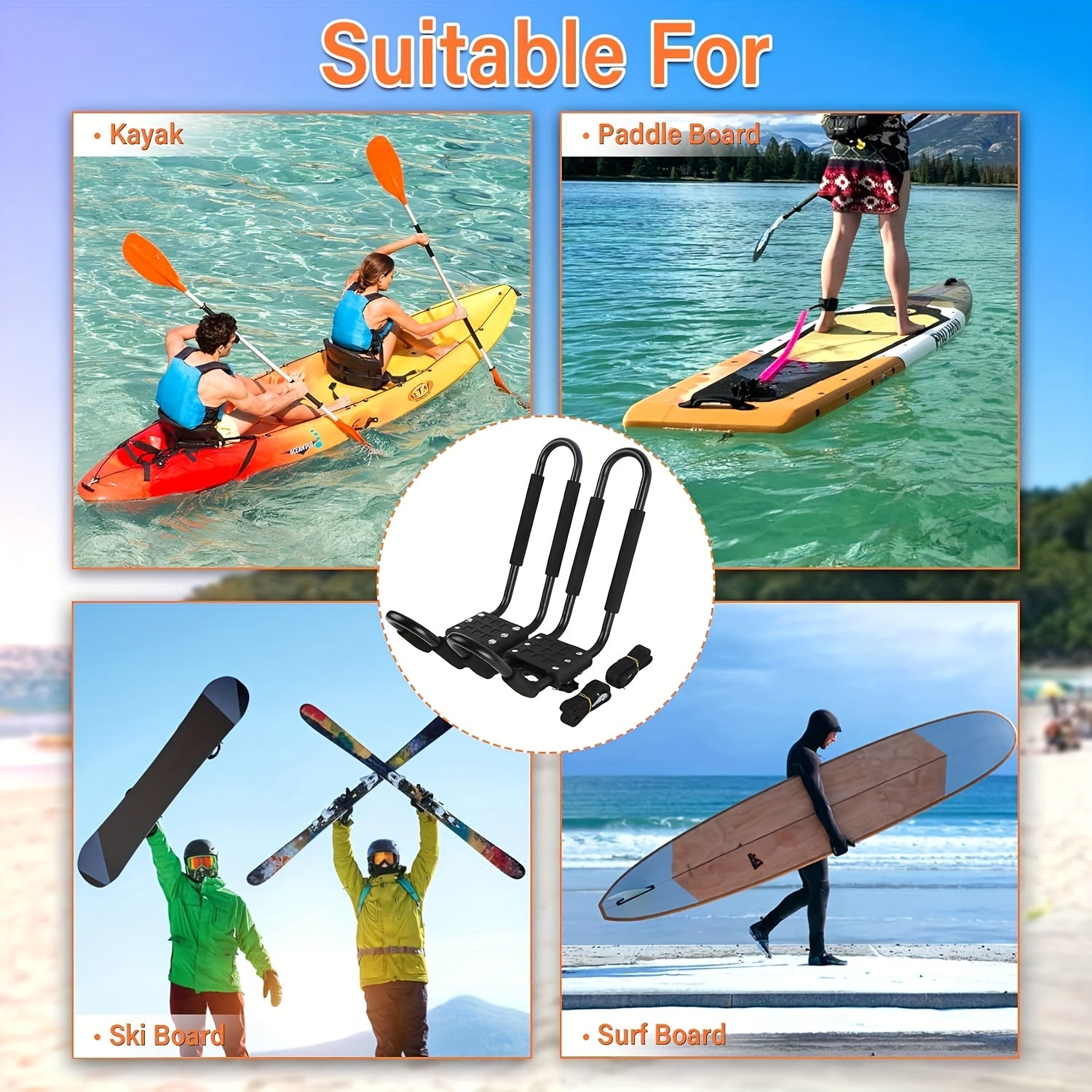 Heavy Duty Roof Rack Carrier Holders (1 Pair) by Snagg A Car Rack