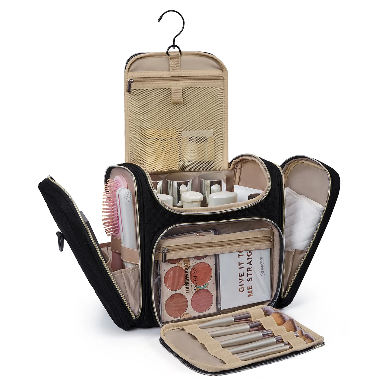 Women's Water-Resistant Makeup Bag – Large Capacity Toiletry & Cosmetic Travel Organiser