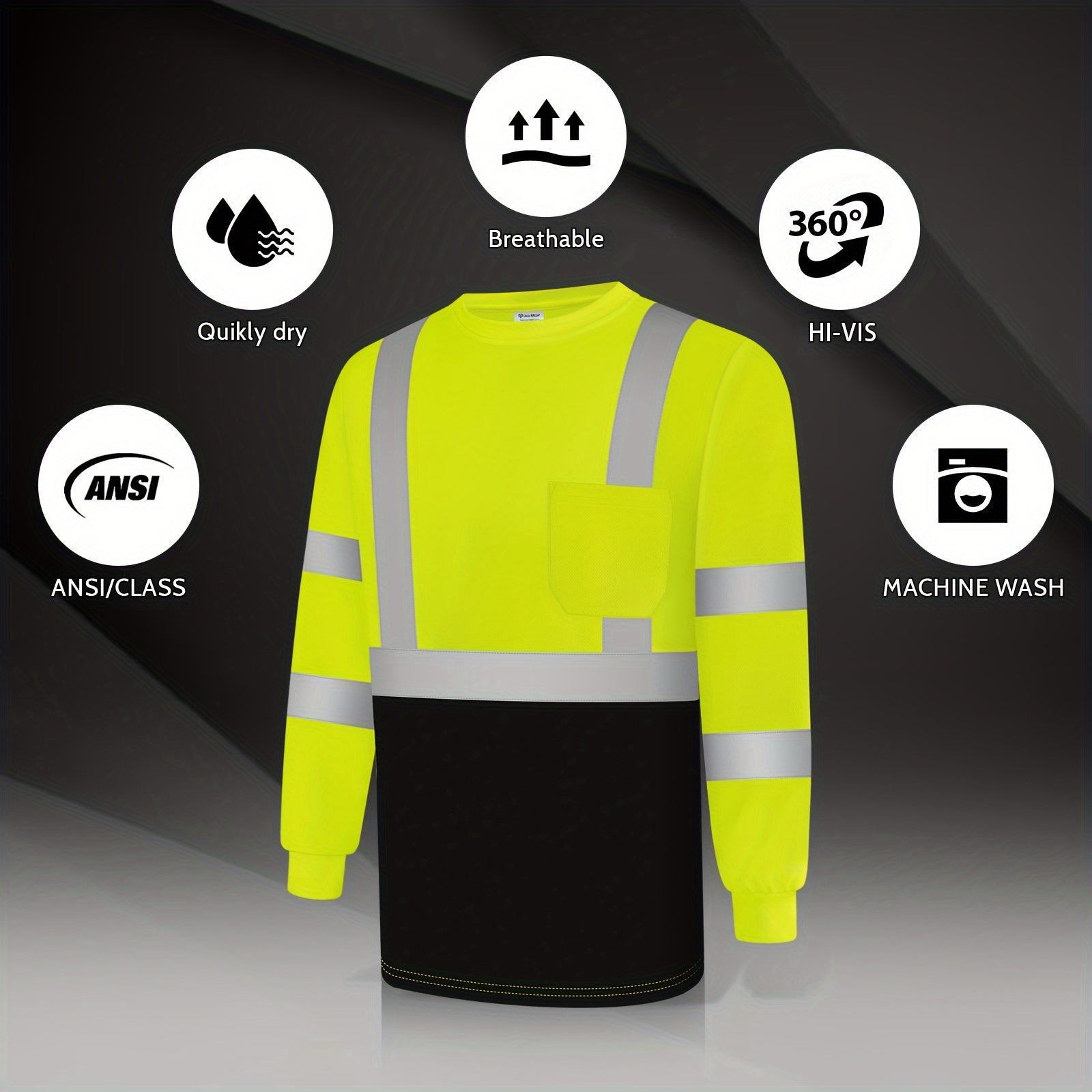 3 Pack High Visibility Safety Shirts by Snagg A Safety Shirt