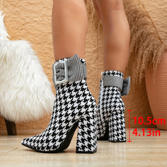 Women’s Ankle Boots with Pointed Toe & Buckle Detail by Snagg A Shoes