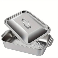 Oversized Heavy Duty Stainless Steel Bakeware with Lid by Snagg A Bakeware
