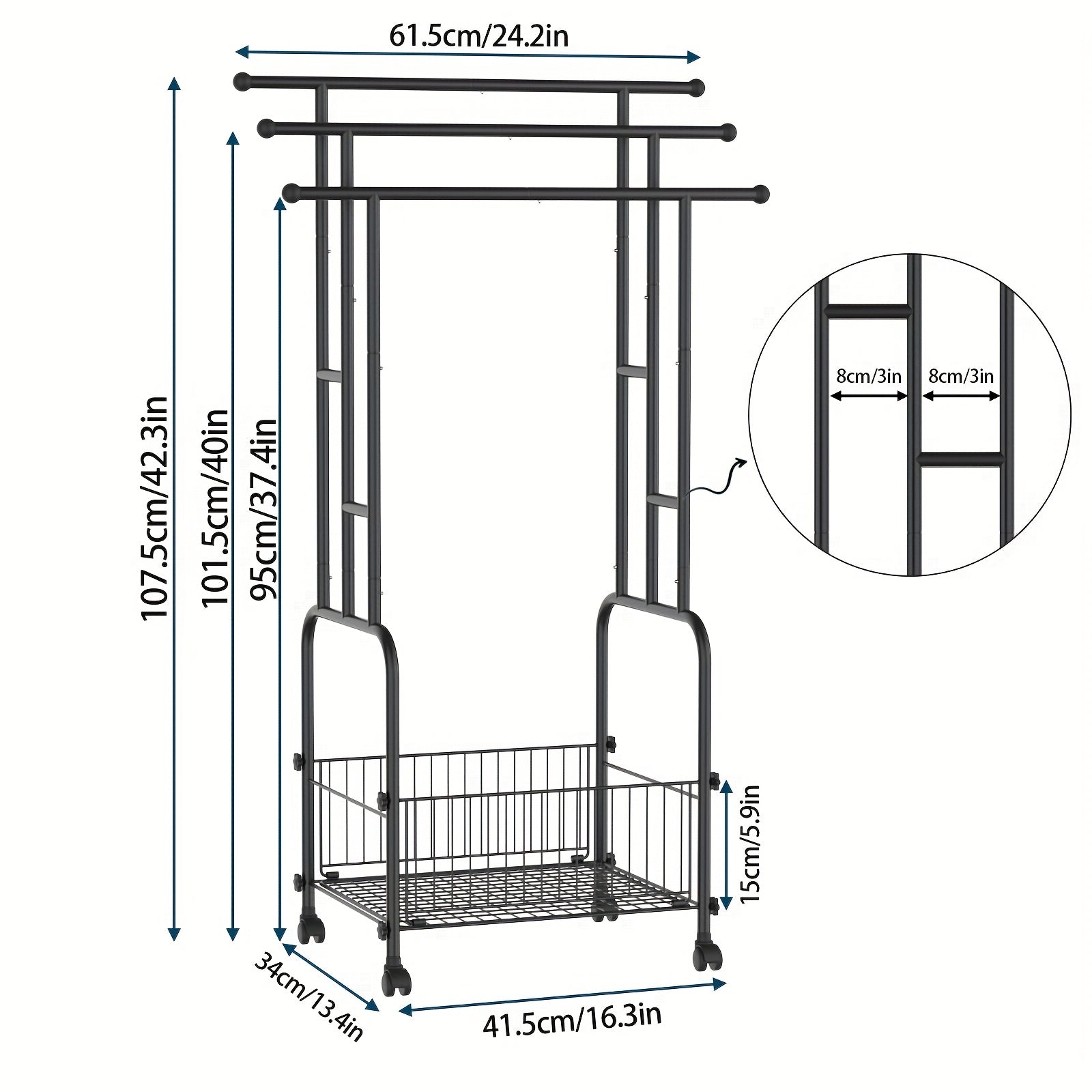 Heavy-Duty 3-Tier Freestanding Towel Rack with Storage Basket by Snagg A Rack