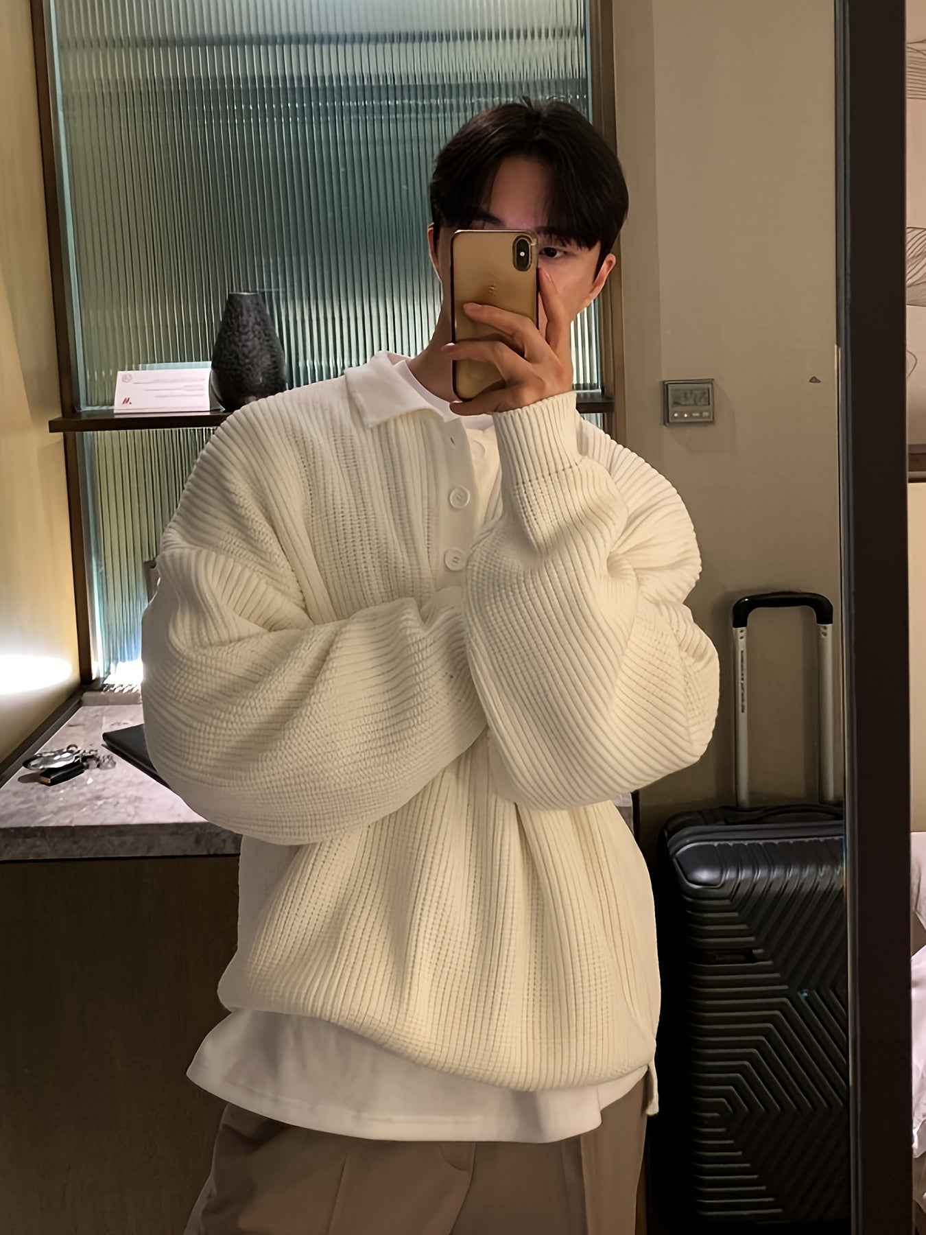 Men’s Loose Striped Knitted Golf Sweater by Snagg A Jumper