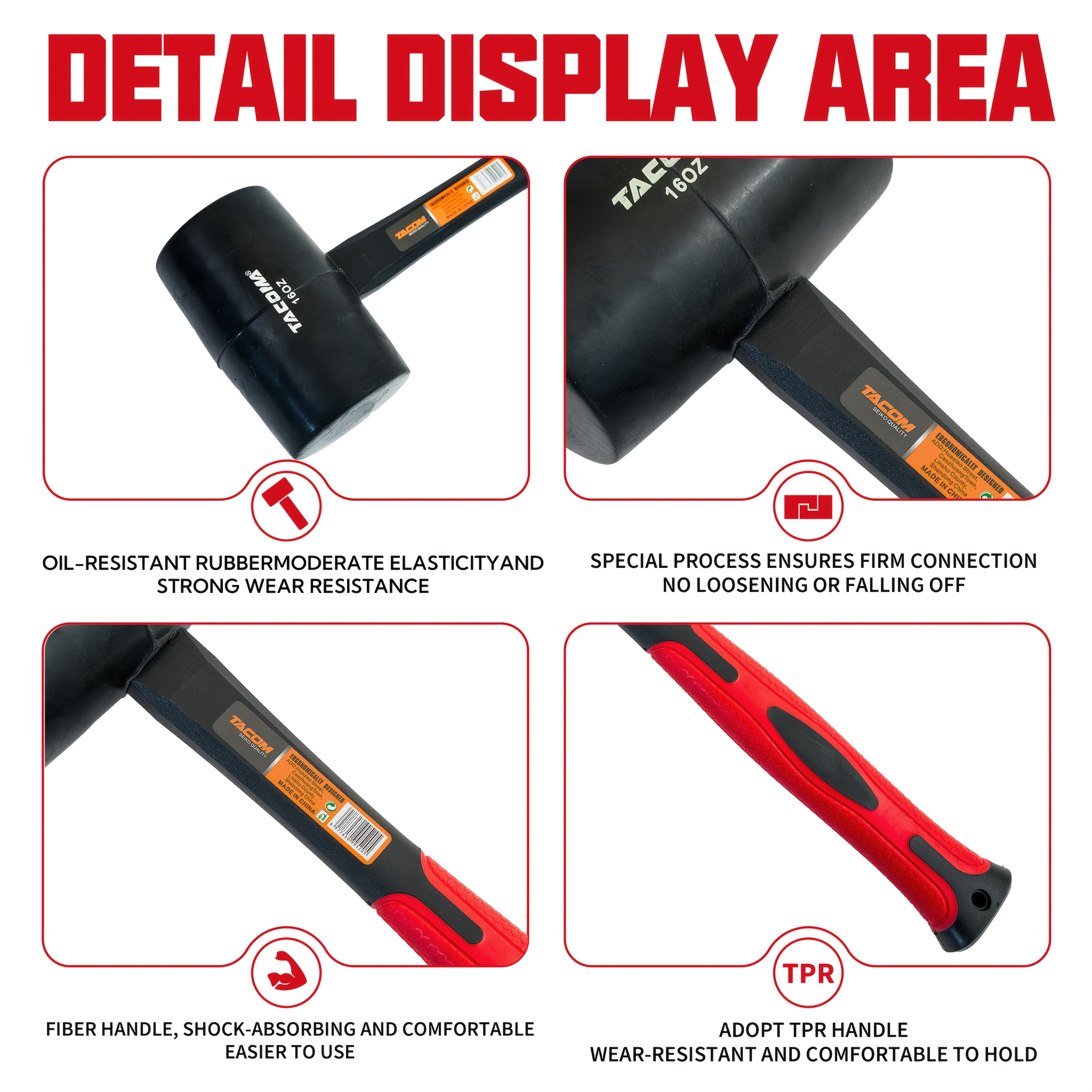 2 / 3 Pcs Shock Absorbing Hammer Set – Home Repair & DIY Essential - General Hand Tools