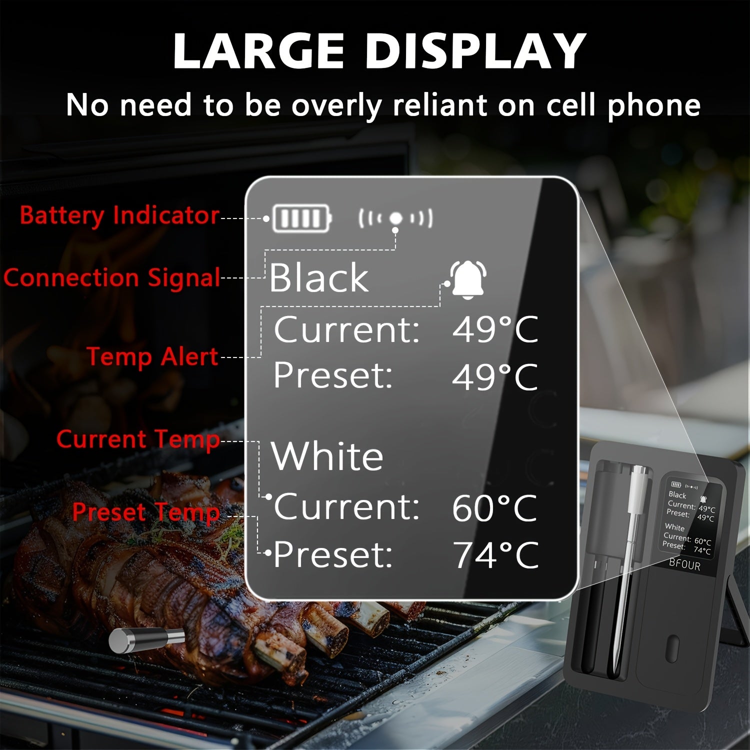 Wireless 2 Probe Meat Thermometer by Snagg A Thermometer