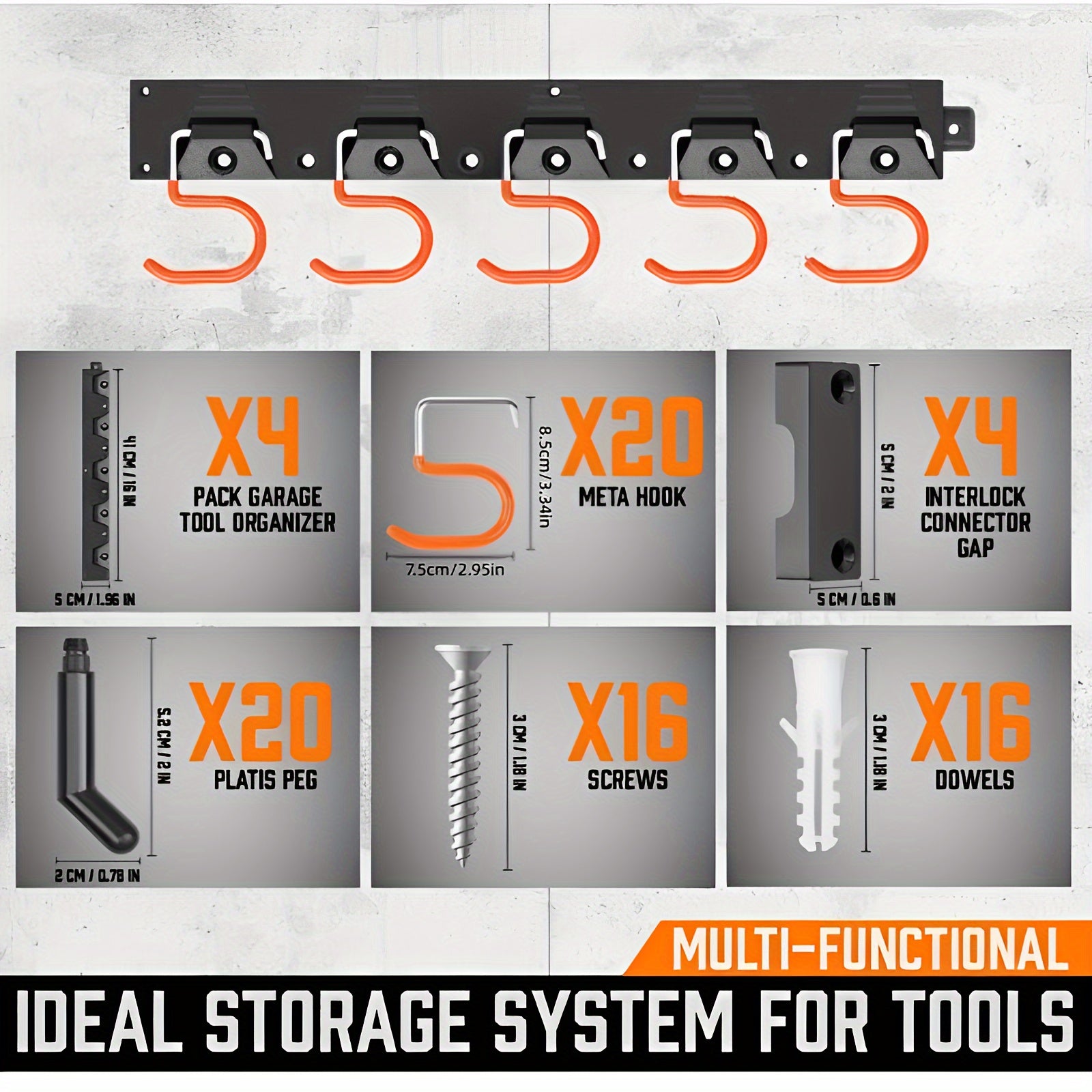 4 Pack Heavy Duty Metal Garden Tool Organizer by Snagg A Rack