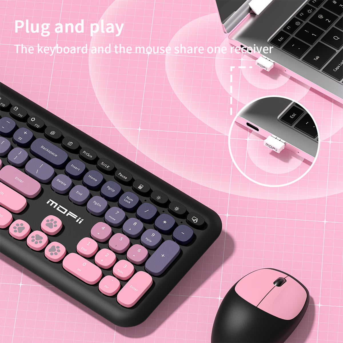 2.4G Wireless Keyboard & Mouse Set Quick USB Connection for Office, Gaming & Everyday Use by Snagg A Keyboard