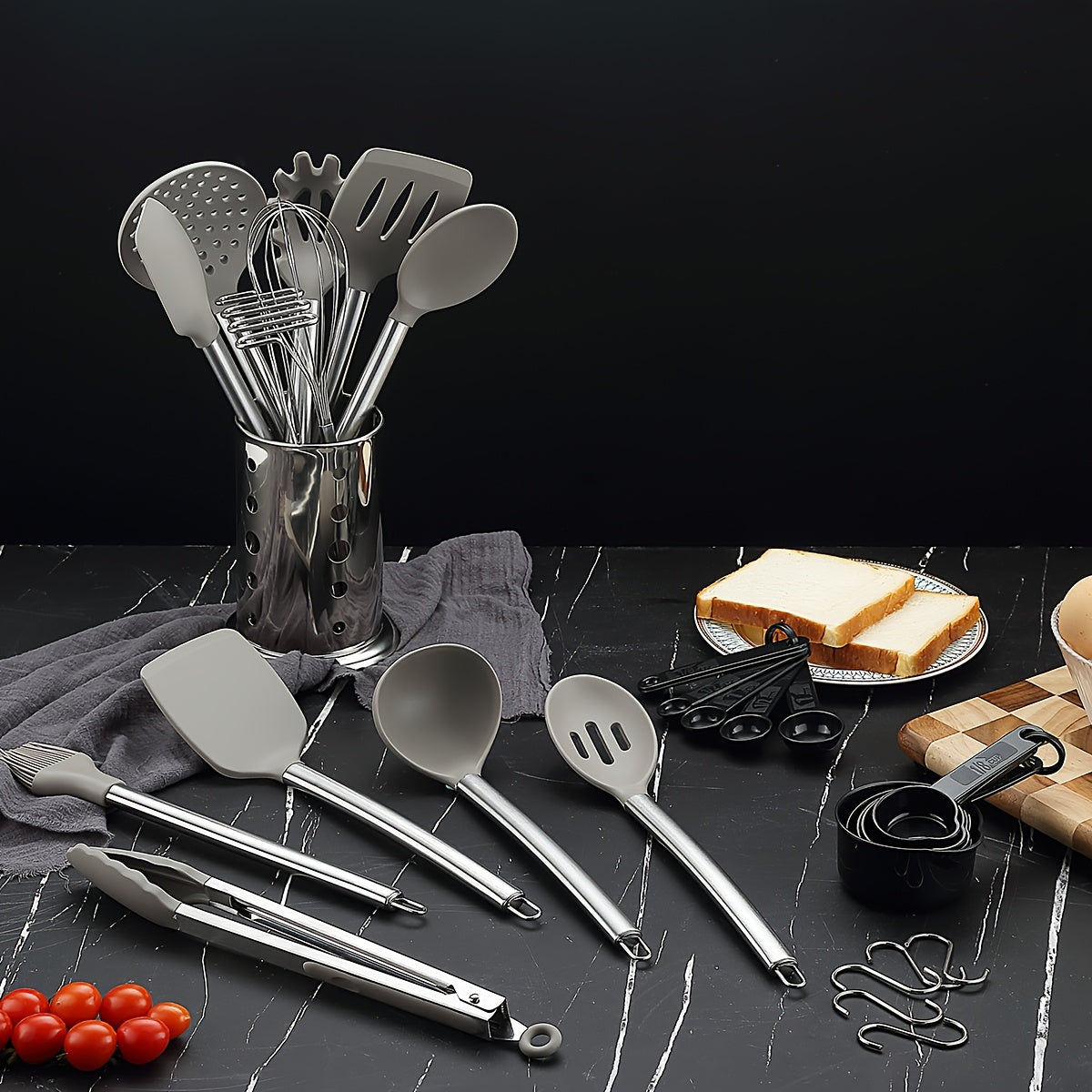 39pcs Stainless Steel & Silicone Cookware Set by Snagg A Utensil