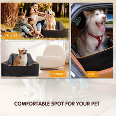 Dog Car Large Booster Seat with Safety Straps - SnaggIt
