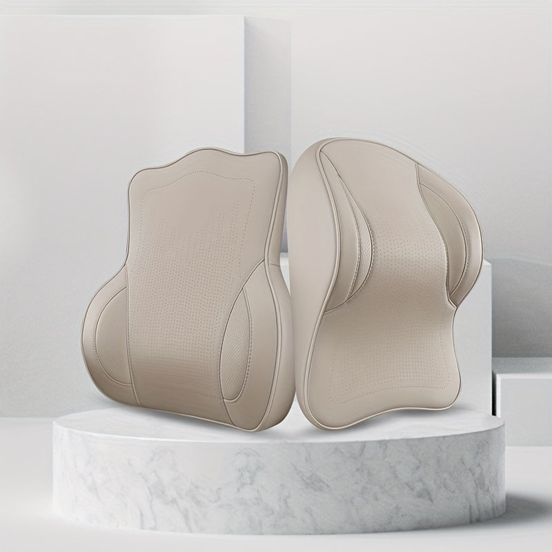 2pcs Nappa Leather Car Headrest & Lumbar Support Set by Snagg A Headrest