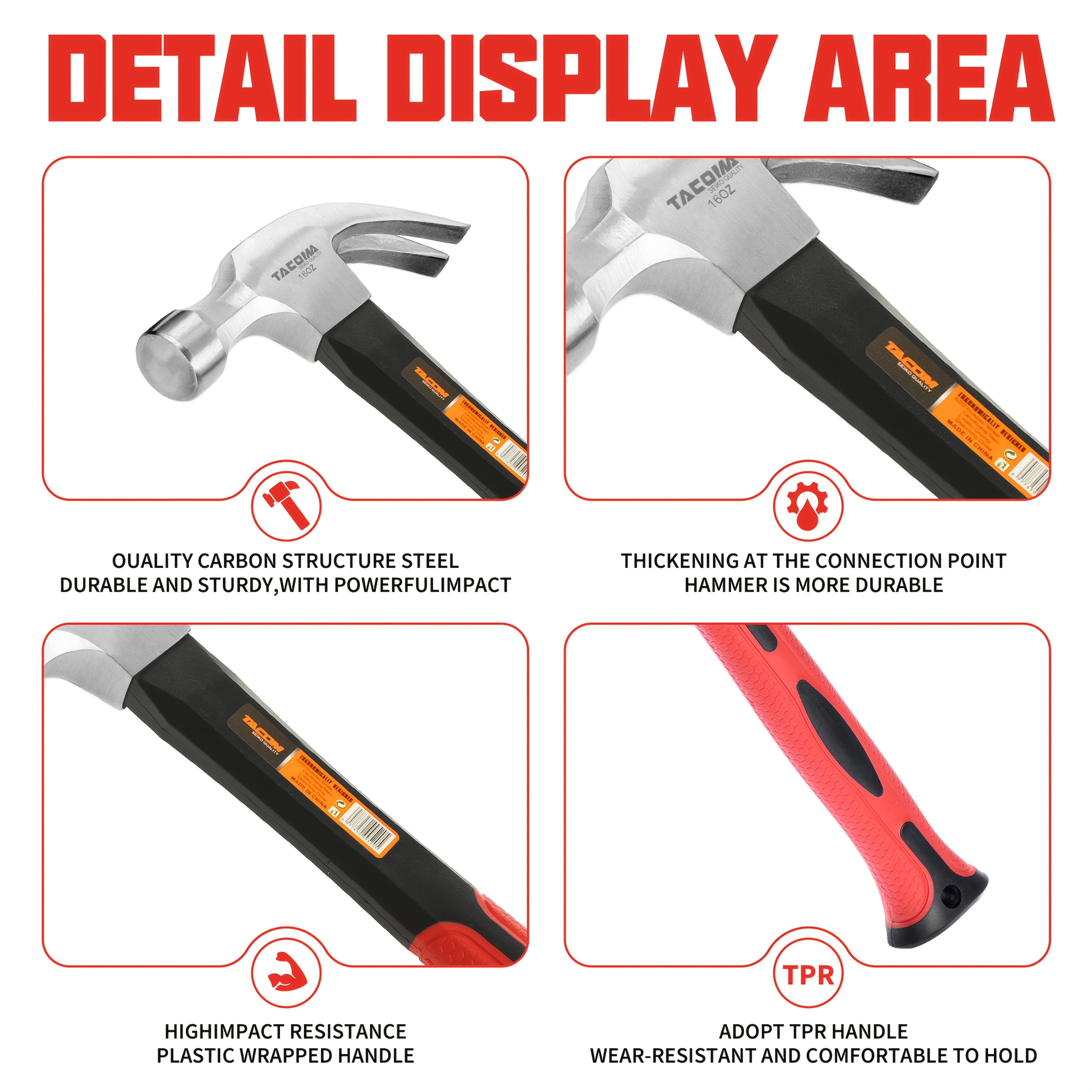 2 / 3 Pcs Shock Absorbing Hammer Set – Home Repair & DIY Essential - General Hand Tools