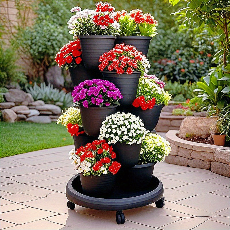 Stackable 3 Tier Flower Pot Set by Snagg A Pot