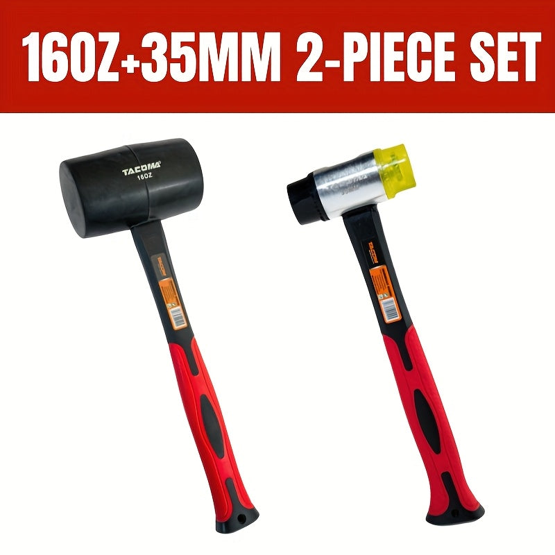2 / 3 Pcs Shock Absorbing Hammer Set – Home Repair & DIY Essential - General Hand Tools