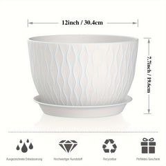 3pcs 12" Plastic Planters with Trays by Snagg A Pot