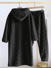 Cozy Men’s Fleece Pajama Set with Hooded Robe & Pants - SnaggIt