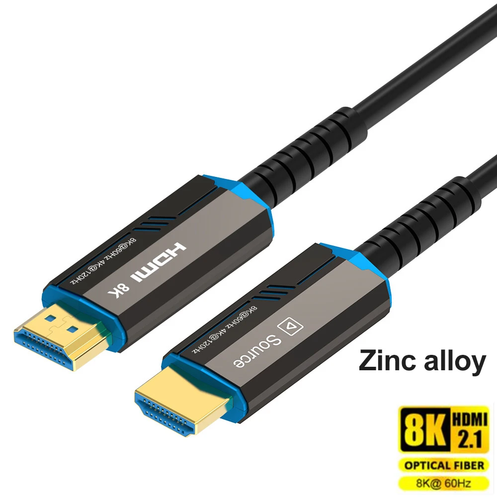 HDMI 2.1 Fine Fiber Optic Cable 8K@60Hz / 4K@120Hz – 48Gbps HDR, eARC & HDCP for TV, PS5 & Blu-ray