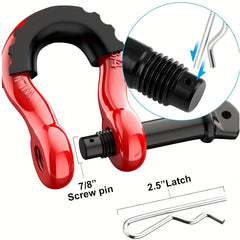 2pcs 4.75 - Ton D-Ring Bow Shackles by Snagg A Bow Shackle