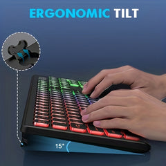 Ergonomic Wireless Keyboard & Mouse Combo for PC, Mac & Laptop by Snagg A Keyboard