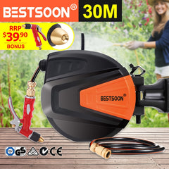 Retractable Garden Hose Reel with Auto Rewind by Snagg A Garden Hose