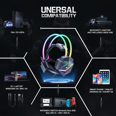 RGB Wired Gaming Headset for PC & PS4 by Snagg A Gaming Headset