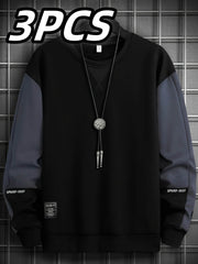 3pcs Men’s Solid Color Hoodies - SnaggIt