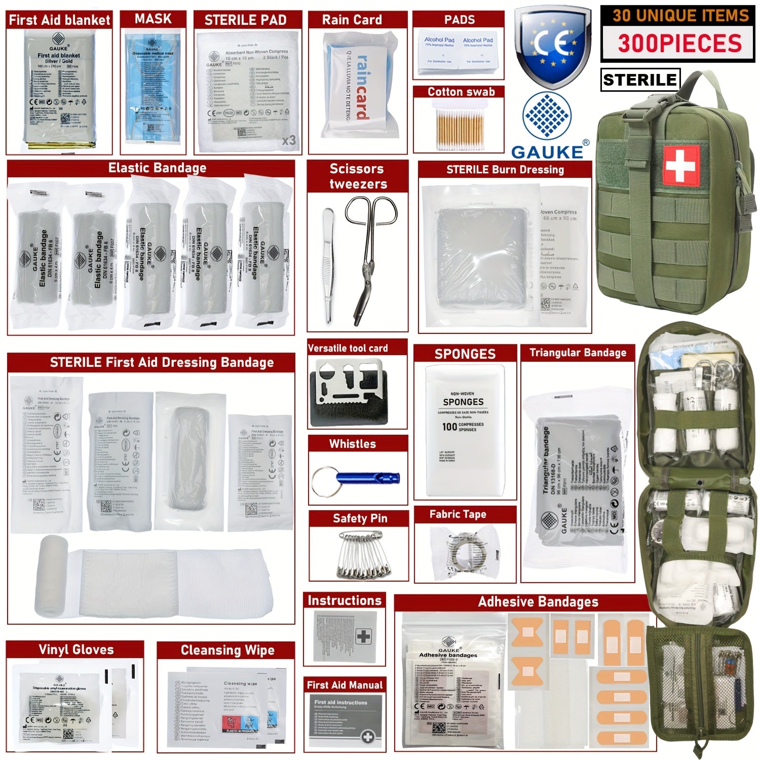 300pcs First Aid Kit by Snagg An Emergency Kit