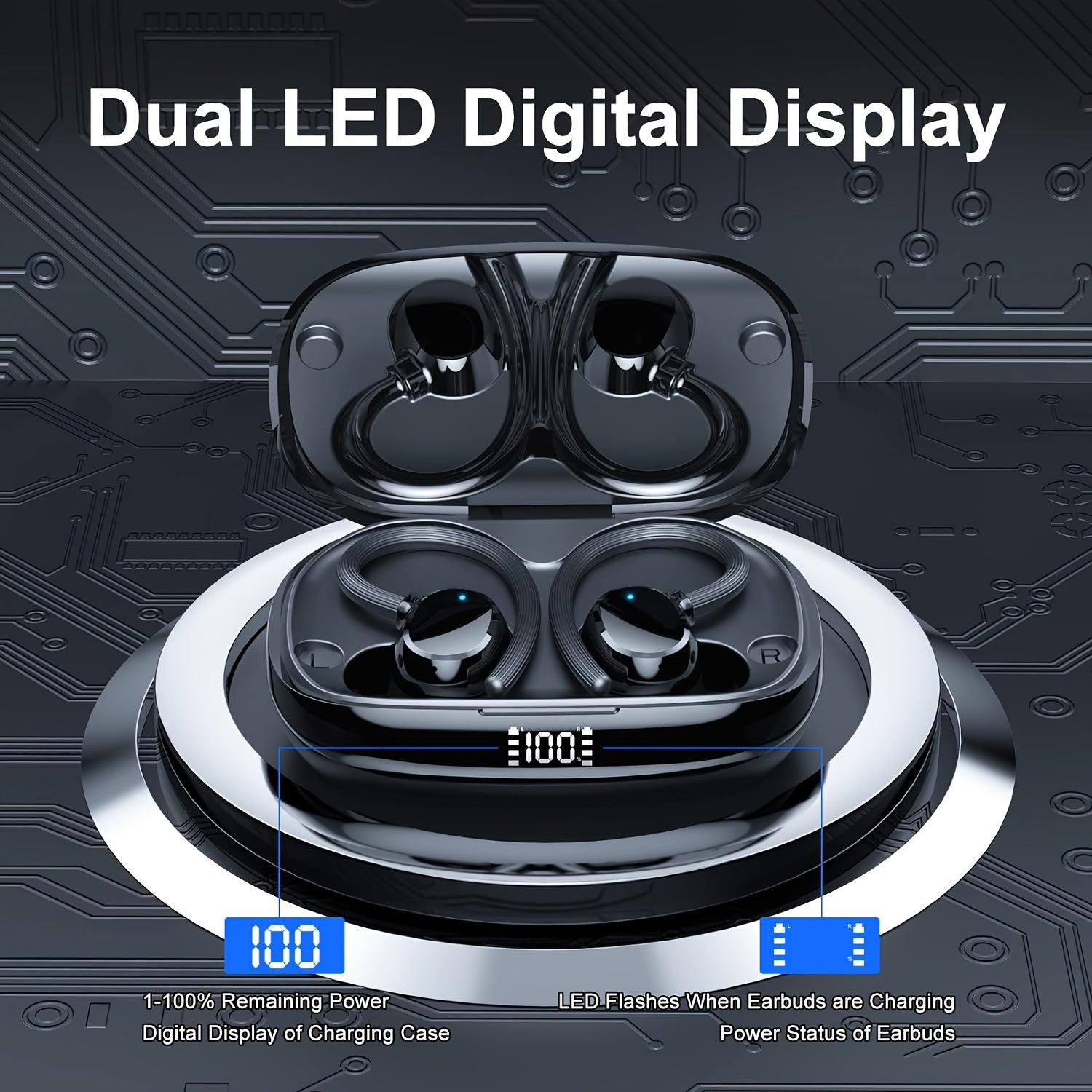 Wireless 5.3 Sports Earbuds | In-Ear Headphones with Hook & Deep Bass (48H Playtime) by Snagg An EarBud