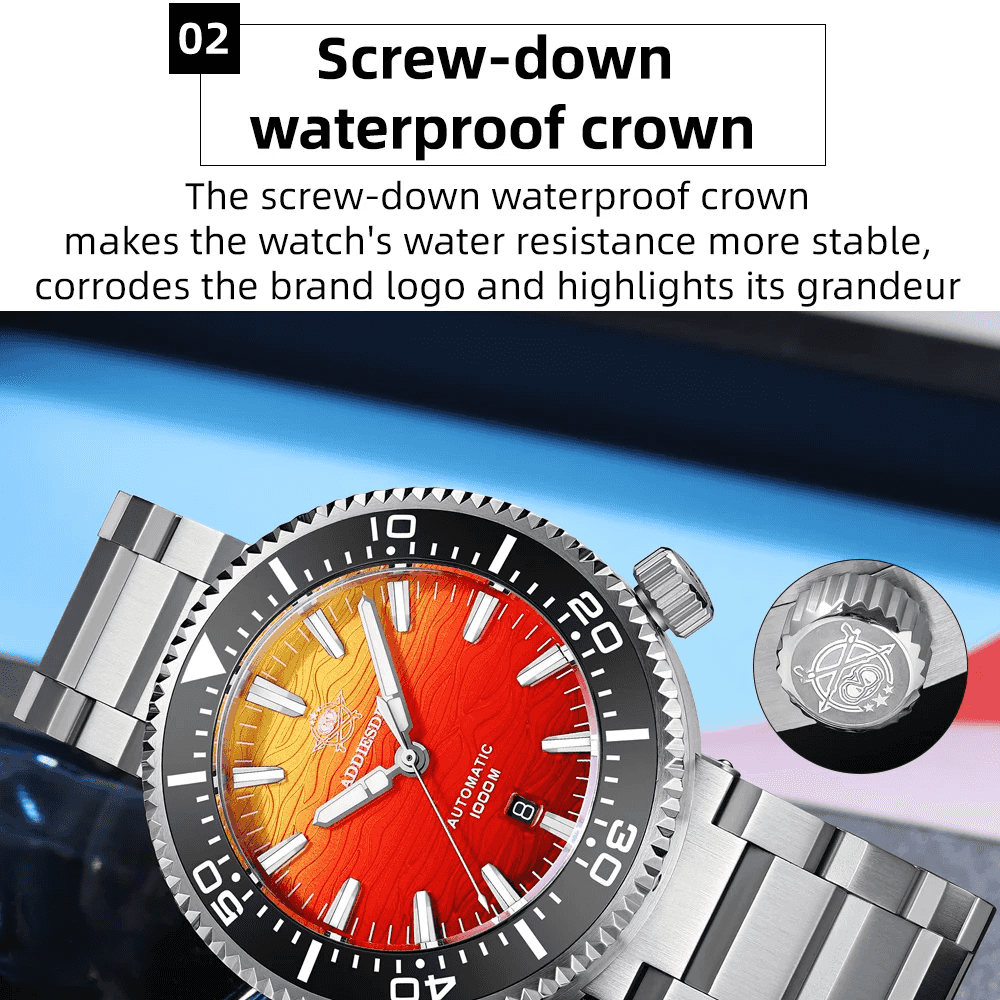 Automatic Classic Diver’s Watch – Sapphire Crystal Ceramic Bezel BGW9 Luminous “Fire Cloud” Dial - Men’s Watches