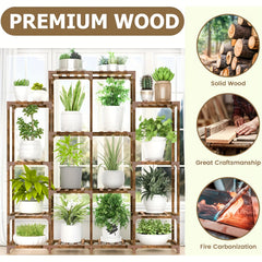 Large Tall Wooden Plant Shelf Rack by Snagg A Rack