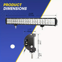 50.8cm LED Light Bar Slim Dual Row Flood Spot Combo 4X4 Offroad, Without Battery