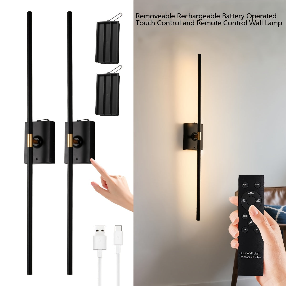 31.5" Wireless LED Wall Lamp – 360° Rotatable by Snagg A Wall Light