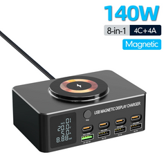 220W GaN USB-C Desktop Charging Station | QC3.0 140W Fast Charger for iPhone MacBook Air Laptop