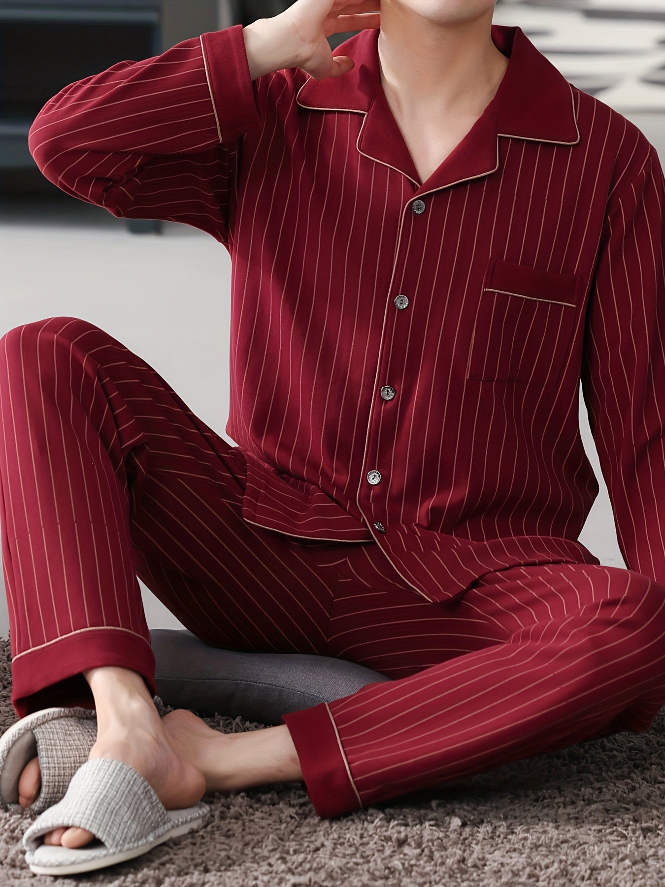 Men’s Long Sleeve Pajama Set by Snagg A Pajama