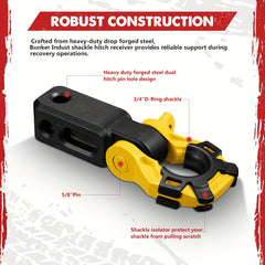 2" Recovery Hitch Receiver with 4.75T by Snagg A Bow Shackle