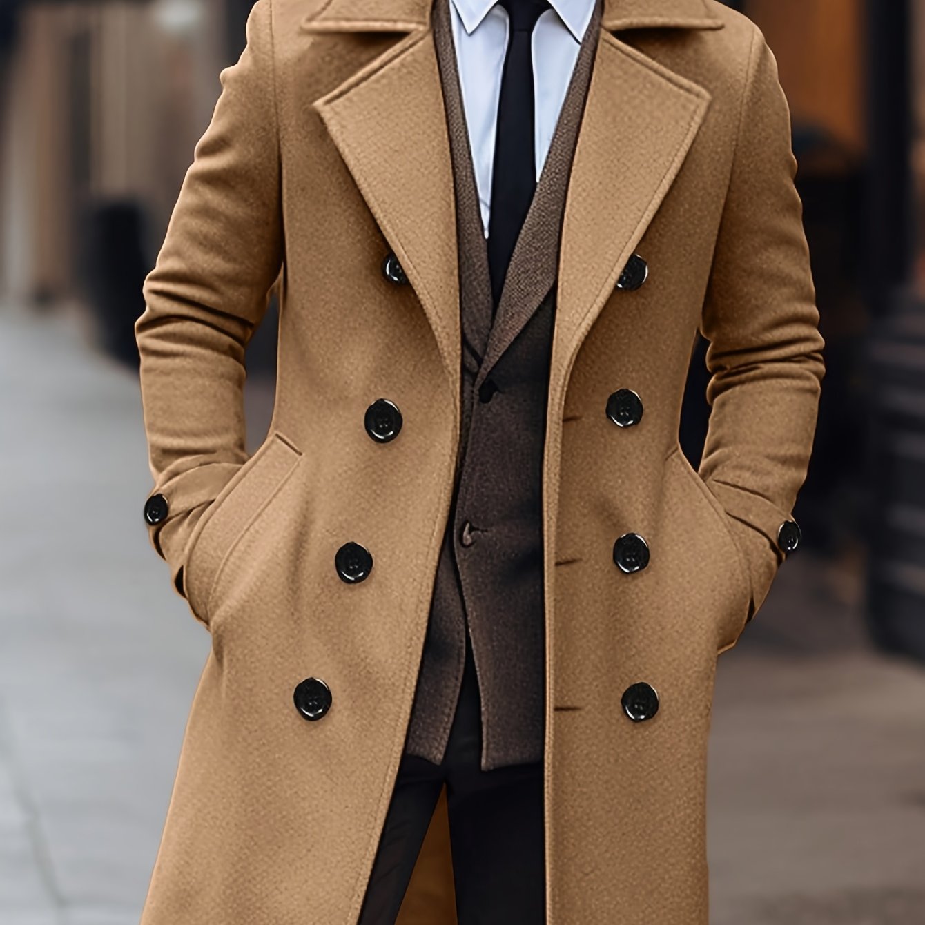 Men’s Double-Breasted Long Coat by Snagg A Coat