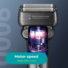 Professional 9000 RPM Dual Purpose Foil Shaver – Titanium Flexing Foils & IPX6 Waterproof System