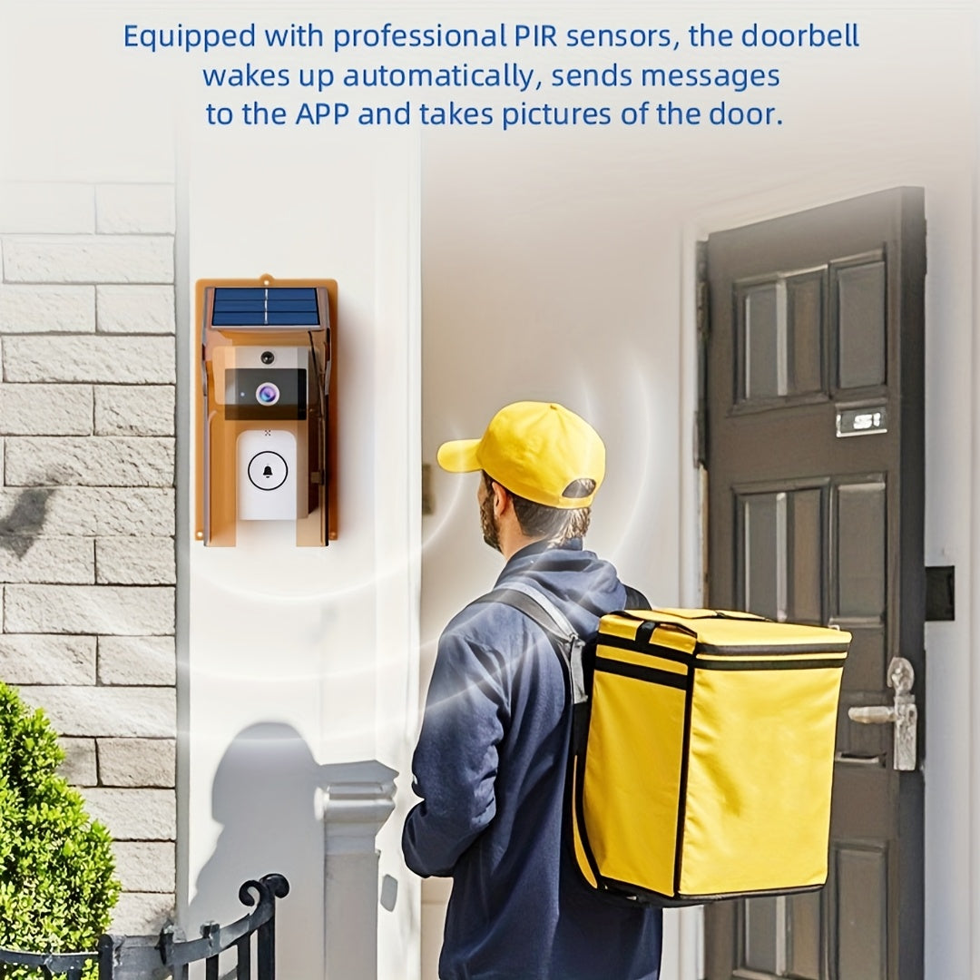 Wireless Solar Powered Video Doorbell HD Camera with Motion Detection by Snagg A Doorbell Camera